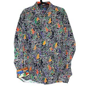 Robert Graham Mens XL Samurai Geometric Pattern Button Up Shirt RARE H937